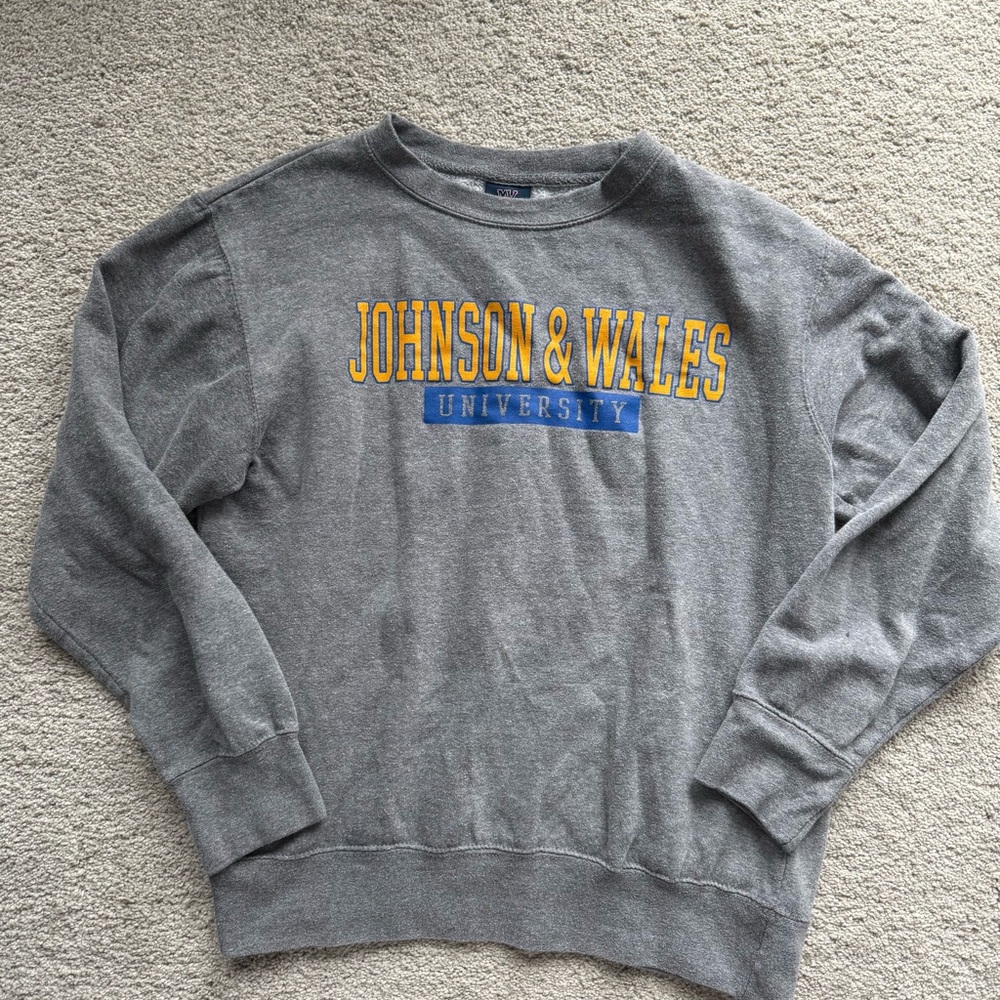 MV Sport Gray Johnson & Wales University Crewneck Sweater Size S